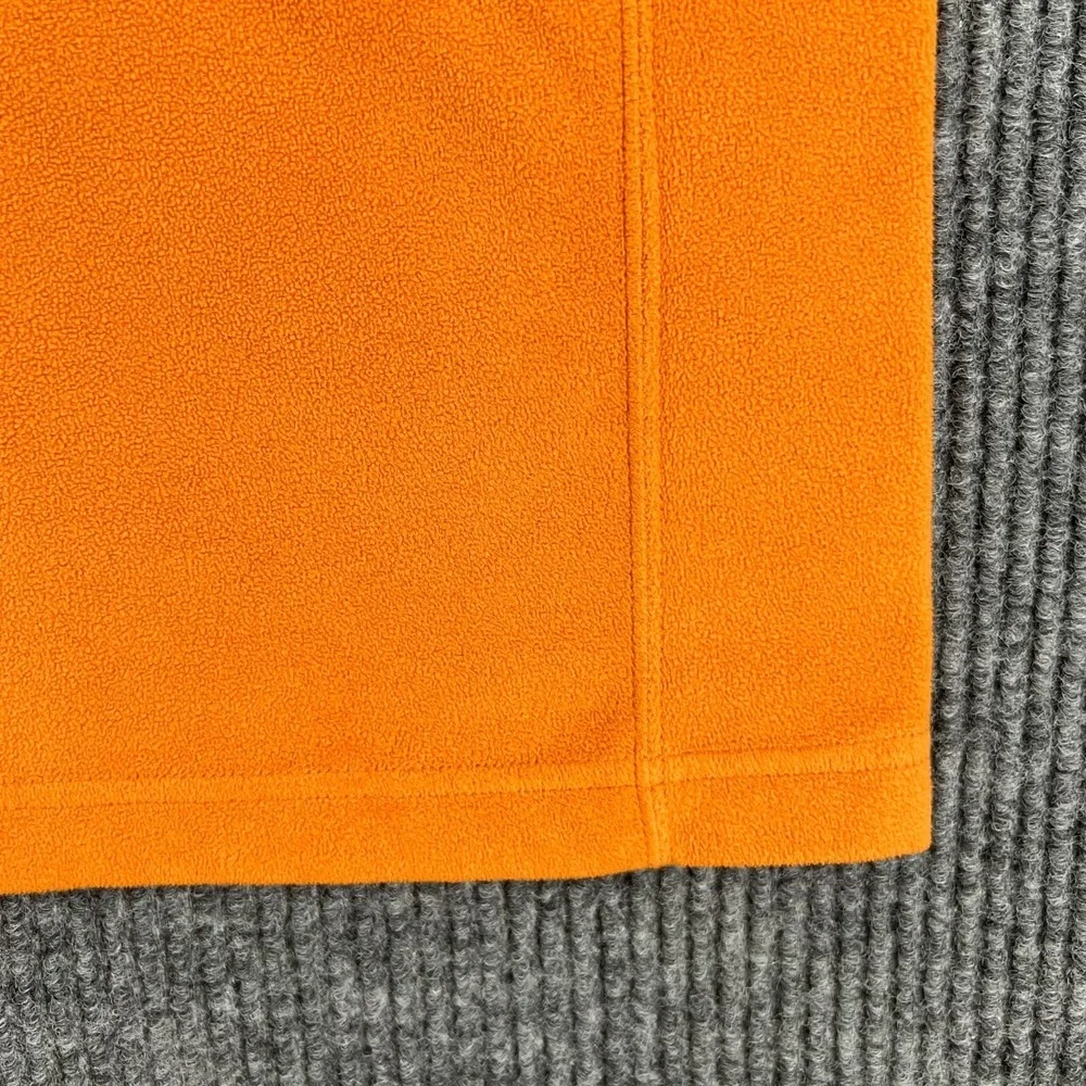 The North Face Mens Sweatshirt Large Orange Long Sleeve 1/4 Zip Mock Neck Fleece